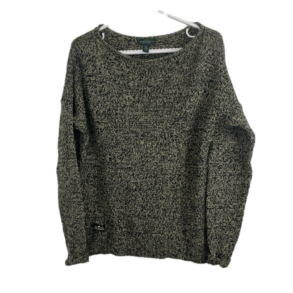 LRL Lauren Ralph Lauren Black & Yellow Cotton Sweater